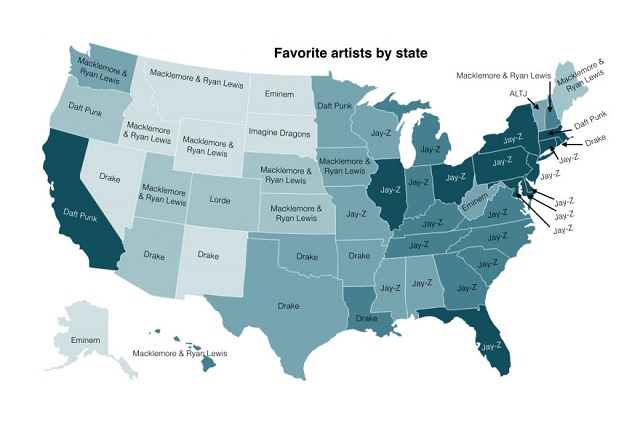 The Most-Listened-To Artist In Every U.S. State