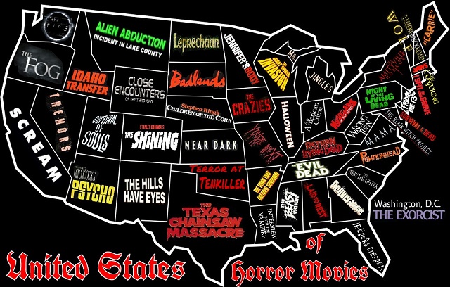 horror map of the United States