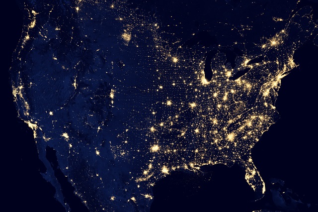 ​The US at night