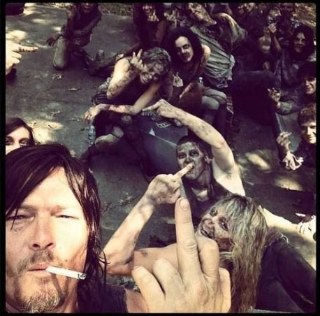 Norman Reedus' zombie selfie