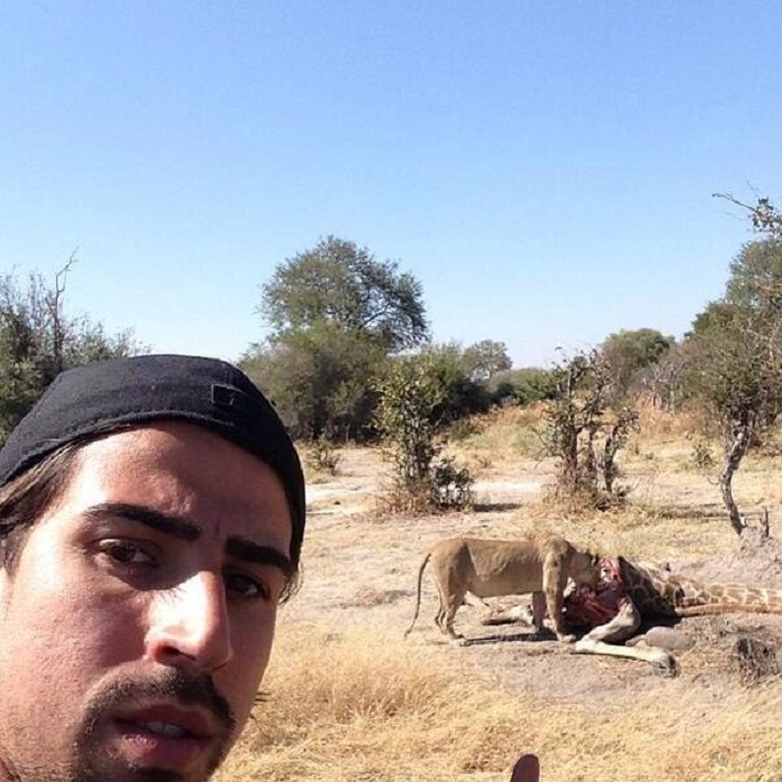 Sammy Khedira, a Real Madrid footballer, takes a safari selfie